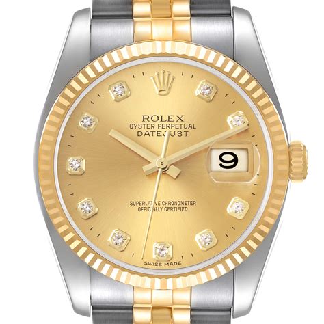 rolex datejust 36mm steel and yellow gold diamonds|rolex datejust 36 gold price.